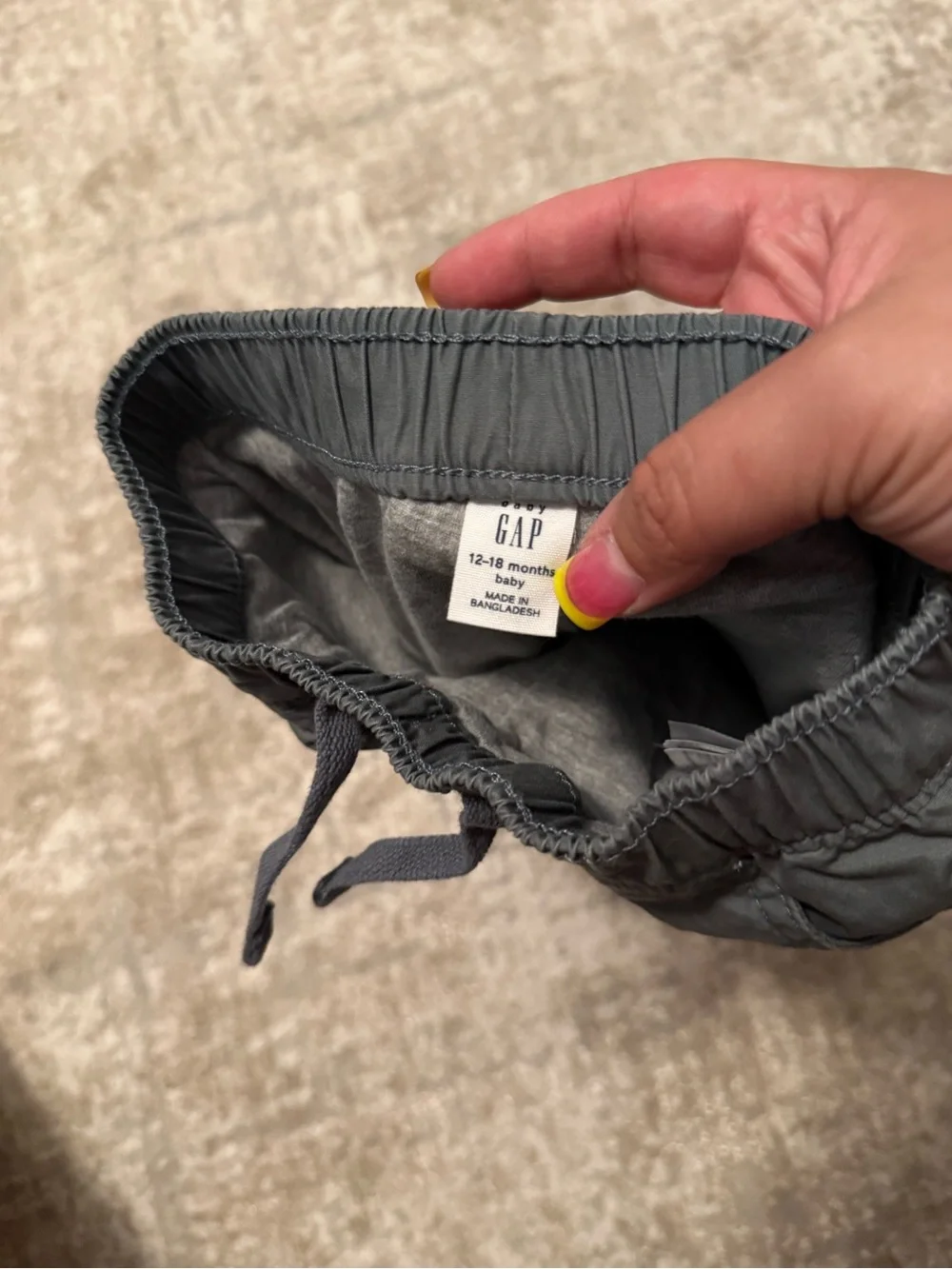 Kids Elastic Waist Jogger Lined Pants - Gray size 12/18M
